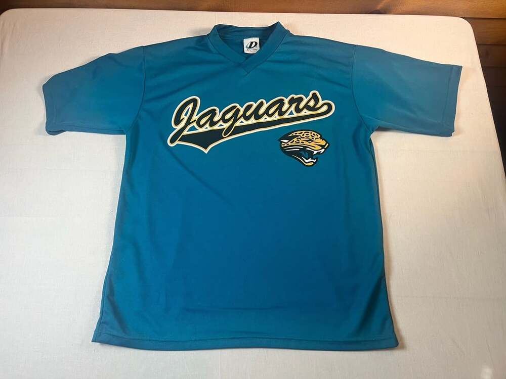 Dynasty Jacksonville Jaguars V-Neck Jersey Medium Football Shirt USA Made 90s